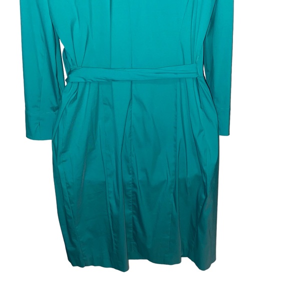 Lafayette 148 New York Green Wrap Dress Womens Size 4 Stretch Career Office - Picture 6 of 11